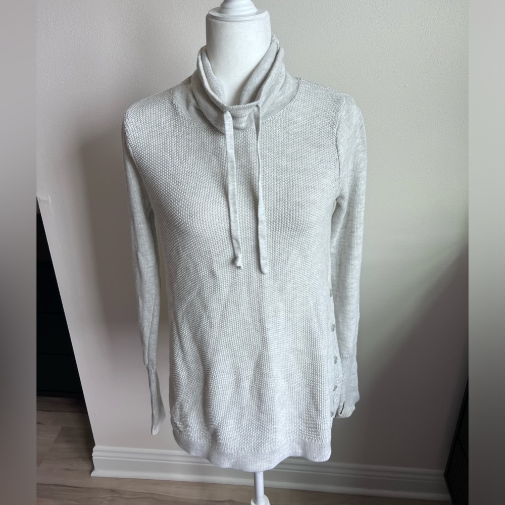 Sigrid Olsen light grey turtleneck sweater